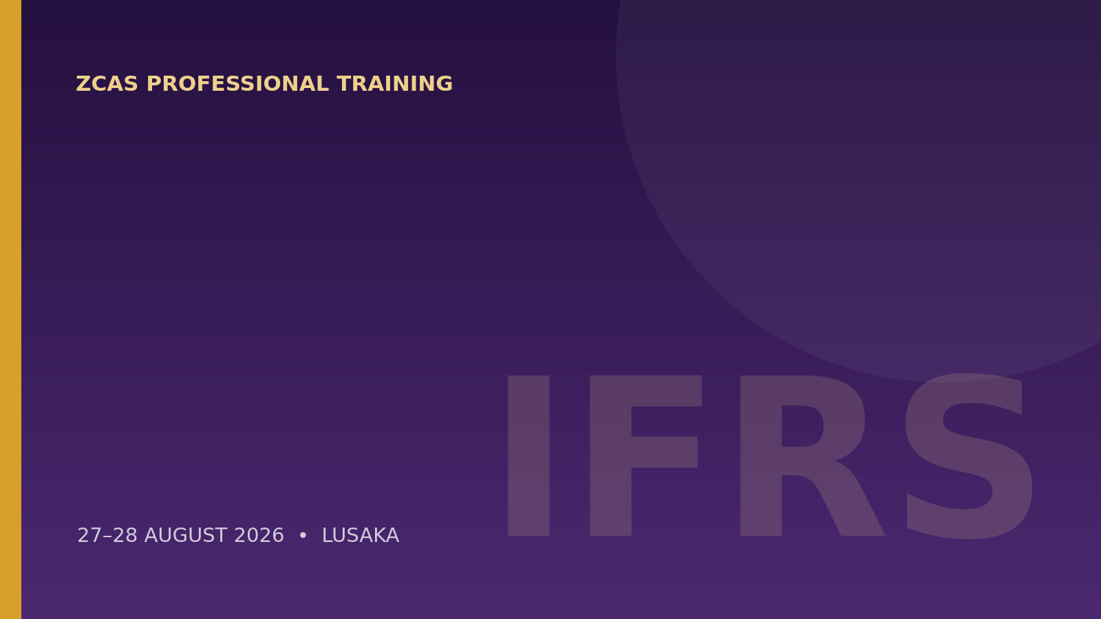 Practical Application of Complex IFRS Requirements, 27 to 28 August 2026 in Lusaka