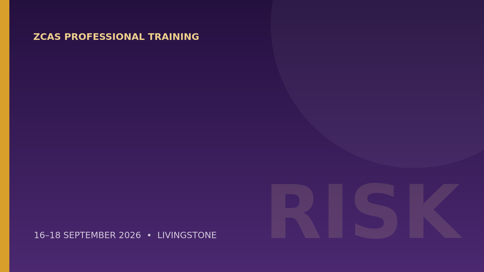 Strategic Risk Leadership master class, 16 to 18 September 2026 in Livingstone