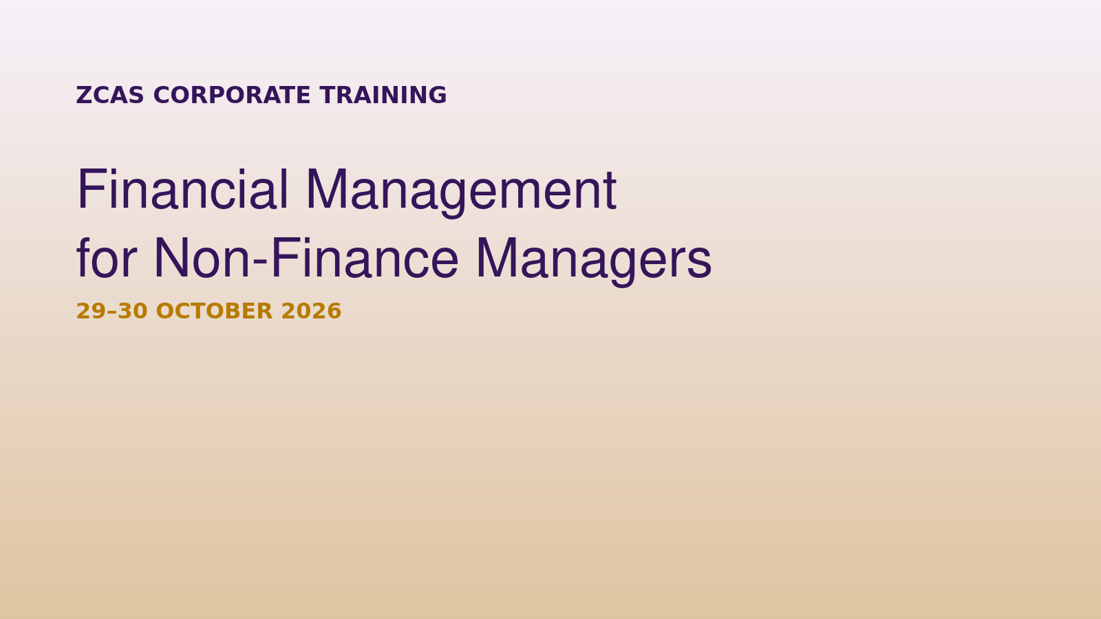 Financial Management for Non-Finance Managers